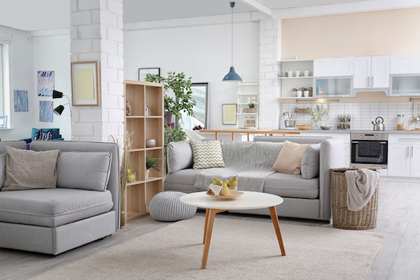 Stylish,Apartment,Interior,With,Modern,Kitchen.,Idea,For,Home,Design