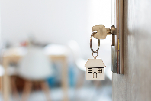 House Keychain in Door
